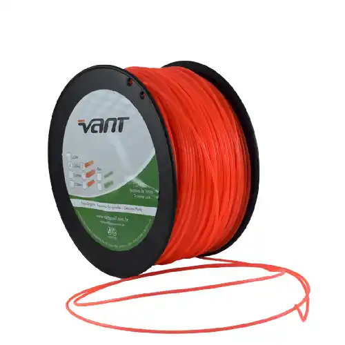 Fio Nylon 2.0mm 1kg 270mt Redondo Laranja